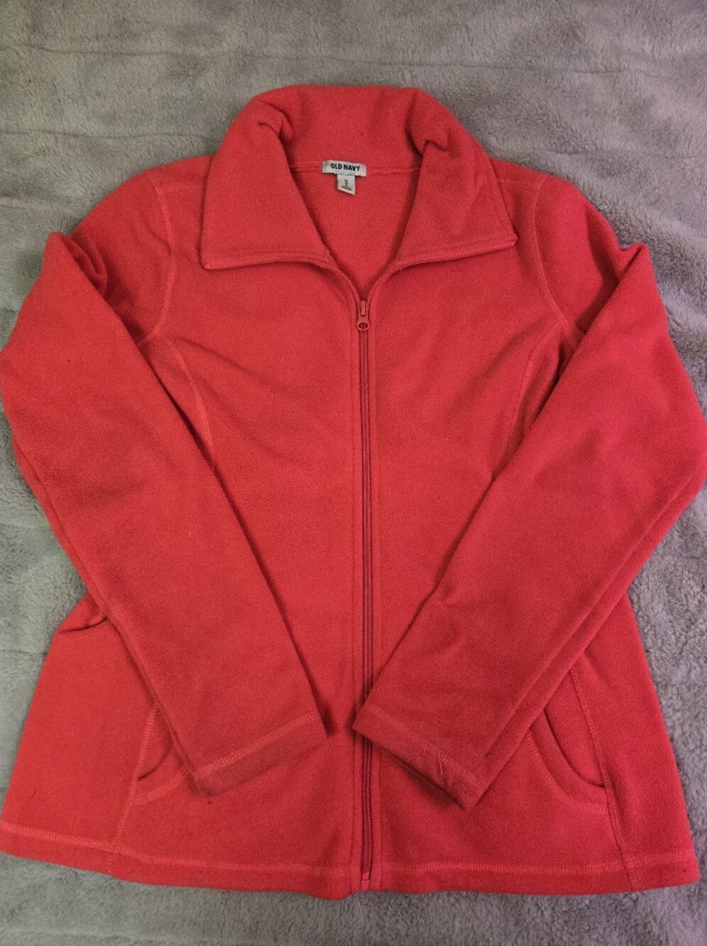 Old Navy Men's Bright Pink Full-Zip Fleece Jacket